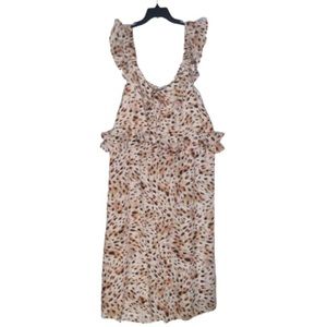 3xl cheetah print ruffled peplum dress
